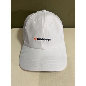 Birddogs Hat Cap Strap Back White Adjustable Logo Performance Athletic Mens Golf